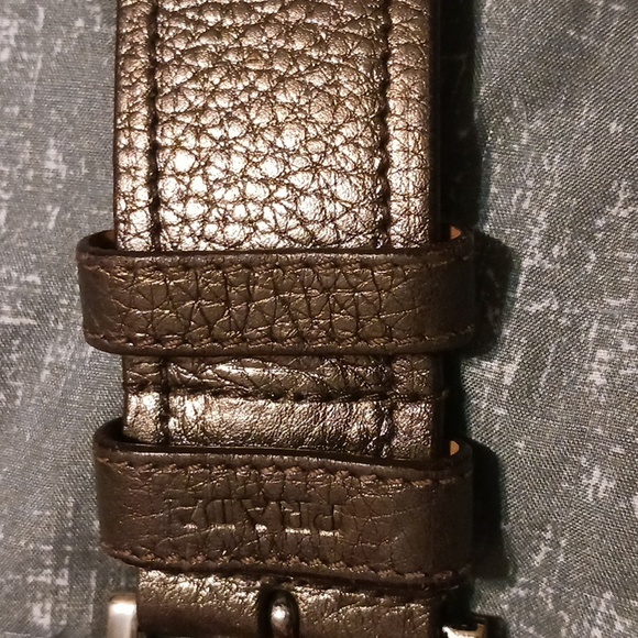 Prada Metallic Bronze Leather Belt 1C 2914   sz 80/32 - Picture 5 of 5